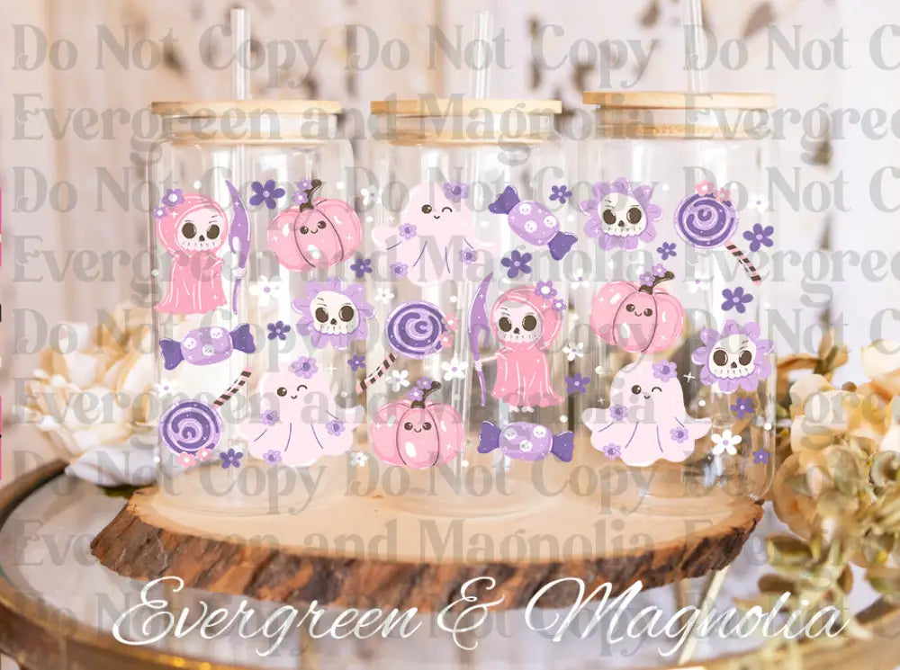 PastelGrimGhosts UV DTF print