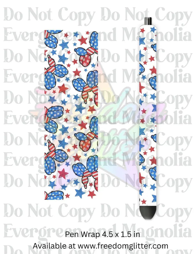 Patriotic Balloon Dogs (Printed Vinyl)