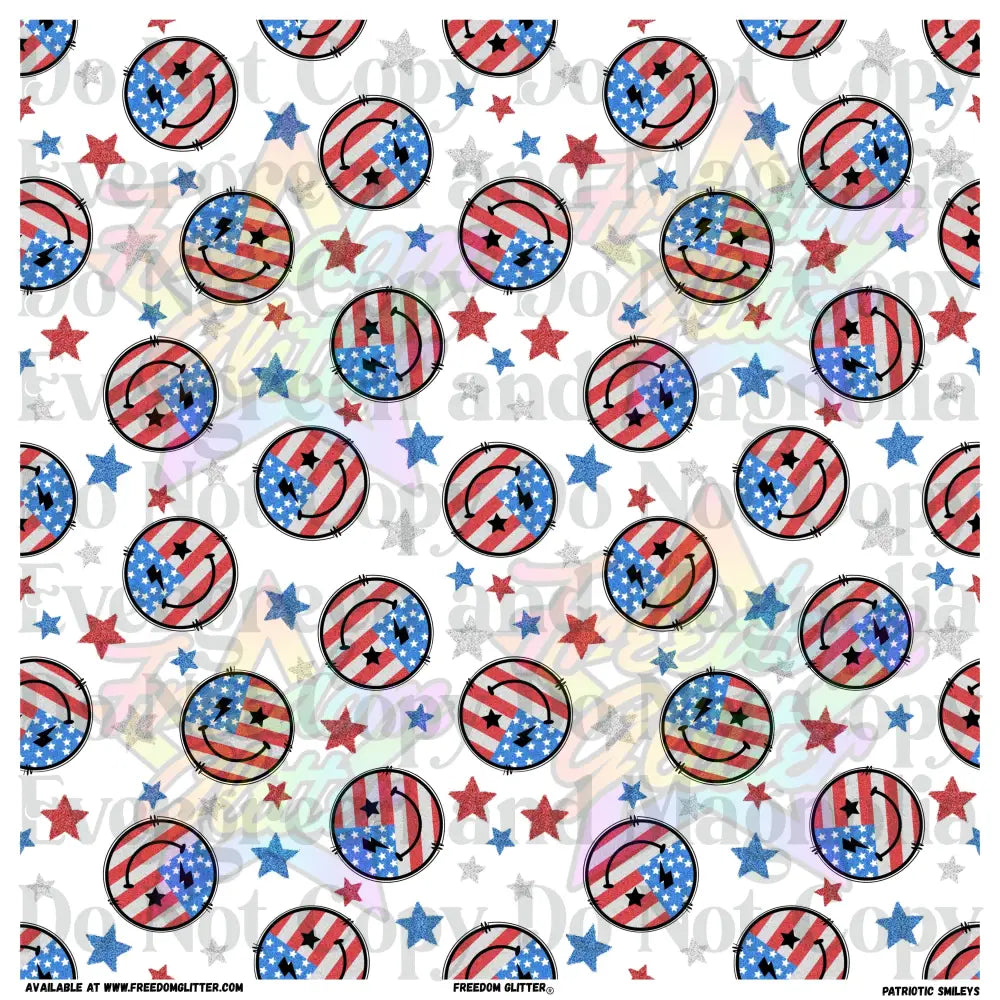 Patriotic Smileys (Printed Vinyl)