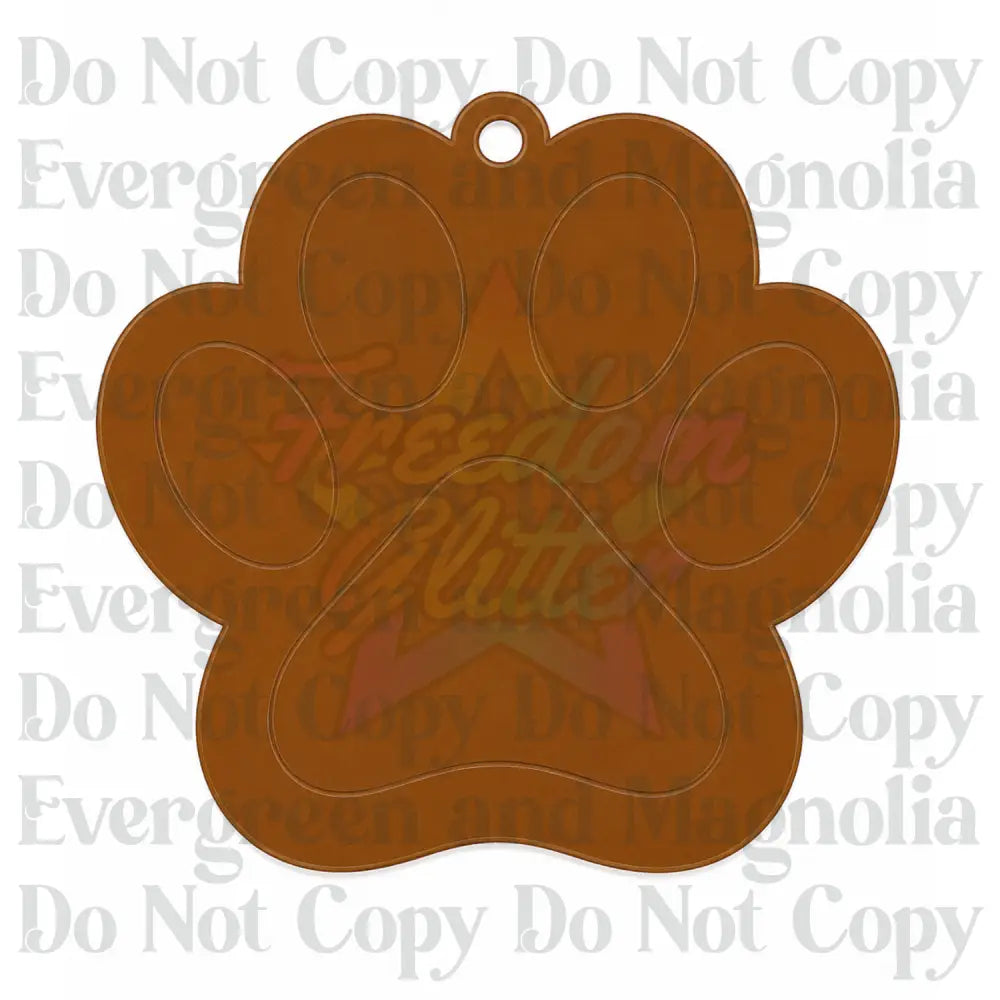 Paw Print Acrylic Ornament Blank – 4"