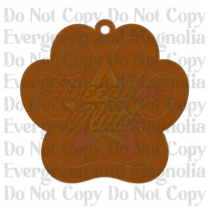 Paw Print Acrylic Ornament Blank – 4"