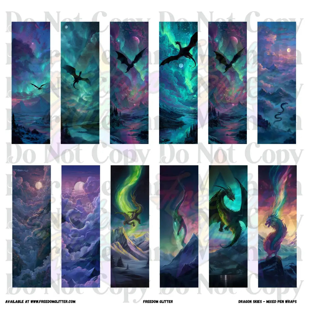 Mixed Pen Wraps - Dragon Skies 1 (Printed Vinyl)