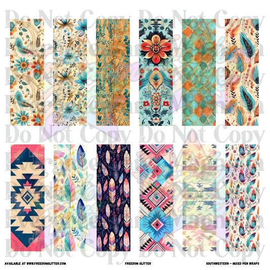 Mixed Pen Wraps - Southwestern (Printed Vinyl)