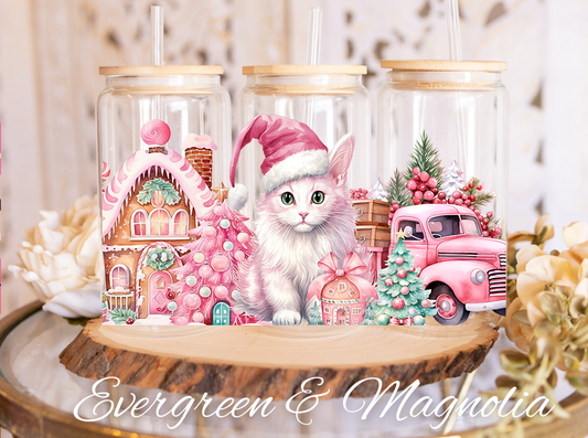 Pink Christmas Cute Cat