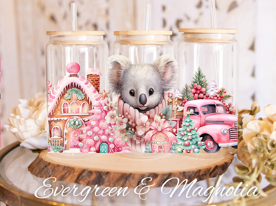 Pink Christmas Cute Koala