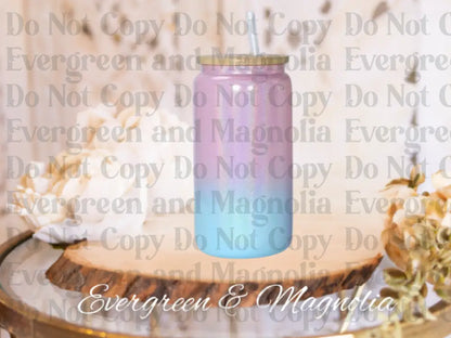 Create your own cup! pink and blue Ombre Glass