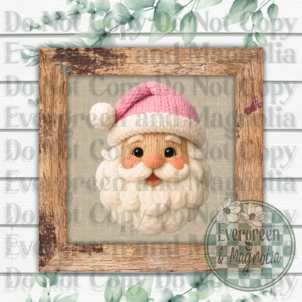 Pink Yarn Santa