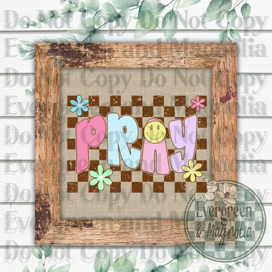 Pray checkered pastel