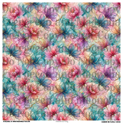 Rainbow Ink Floral 1 (Printed Vinyl)