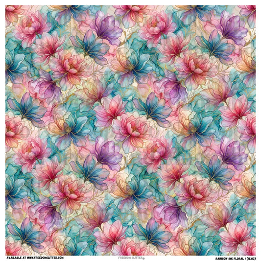 Rainbow Ink Floral 1 (Printed Vinyl)