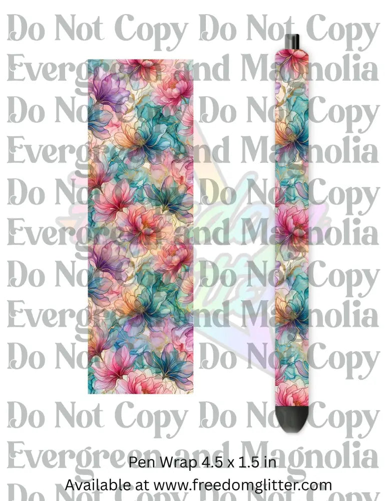 Rainbow Ink Floral 1 (Printed Vinyl)