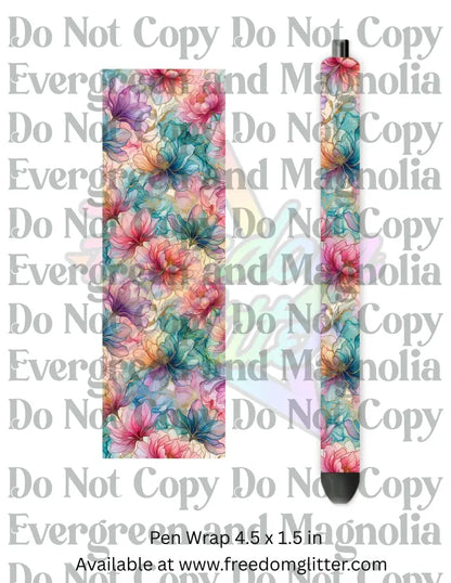 Rainbow Ink Floral 1 (Printed Vinyl)