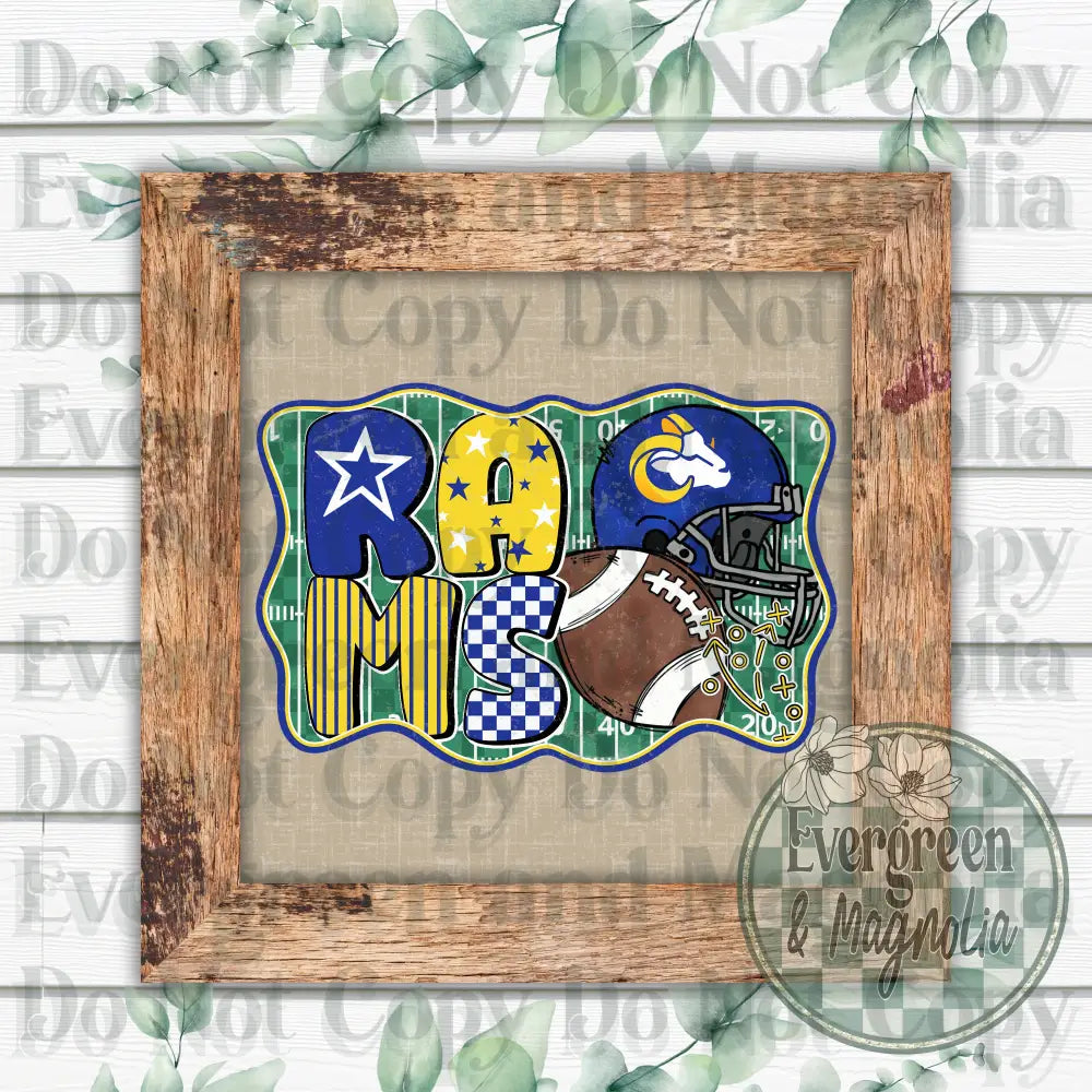 Rams football (distressed)