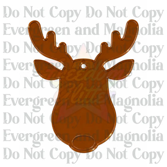 Reindeer Head Acrylic Ornament Blank – 4"