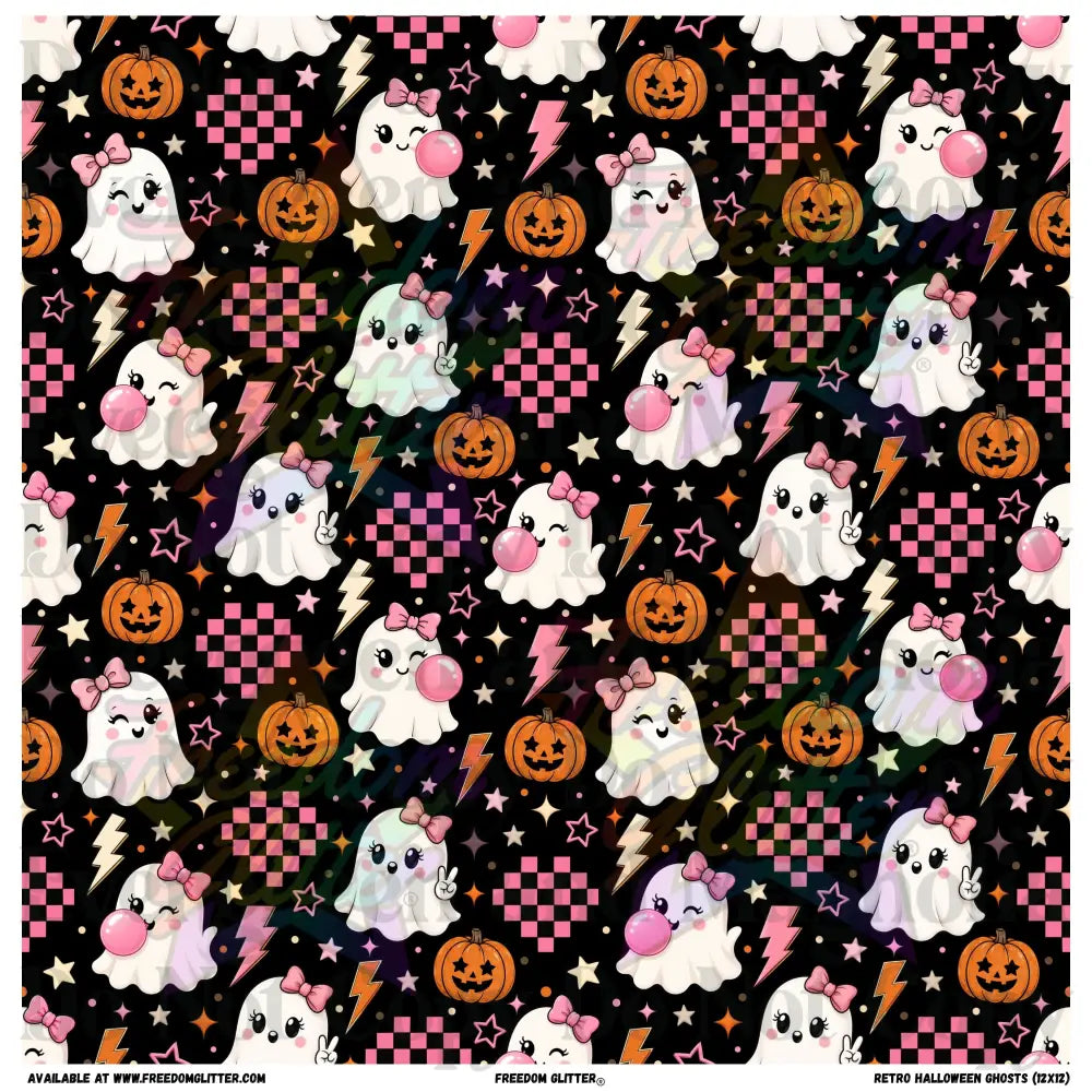 Retro Halloween Ghosts (Printed Vinyl)