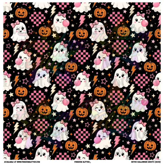 Retro Halloween Ghosts (Printed Vinyl)