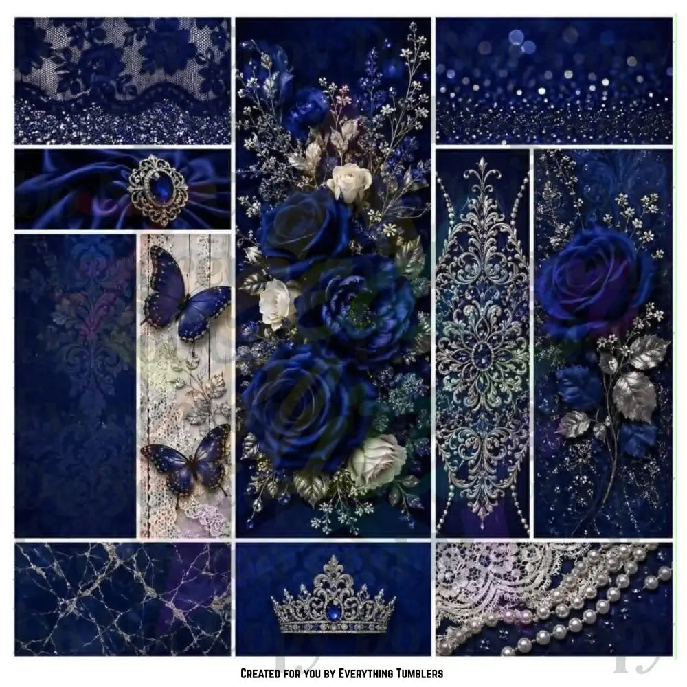 Royal Blue Lace & Pearls (Printed Vinyl)