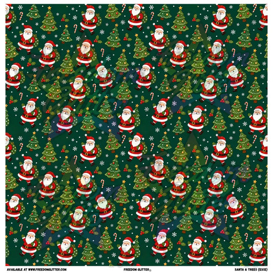 Santa & Trees (Printed Vinyl)