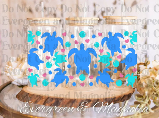 Sea Turtle Libbey 16 UV DTF print