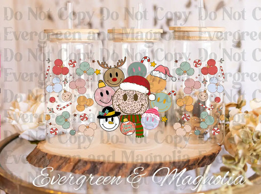 Smiley face retro christmas