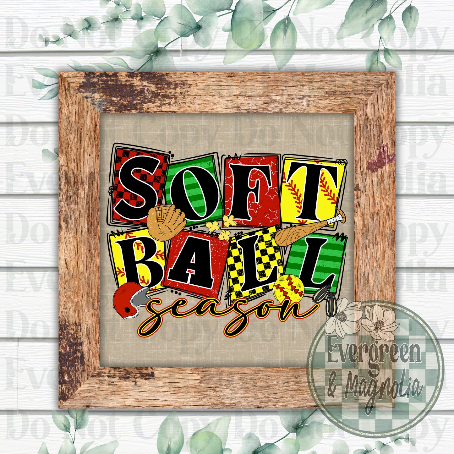 Softball season ransom letters Red & Green