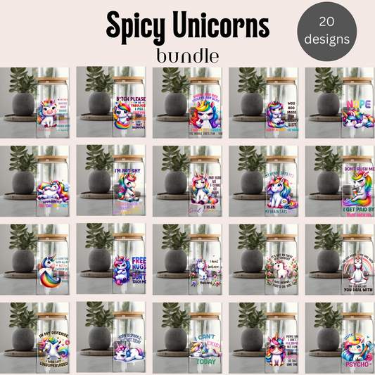 Spicy Unicorn UVDTF Decal Bundle