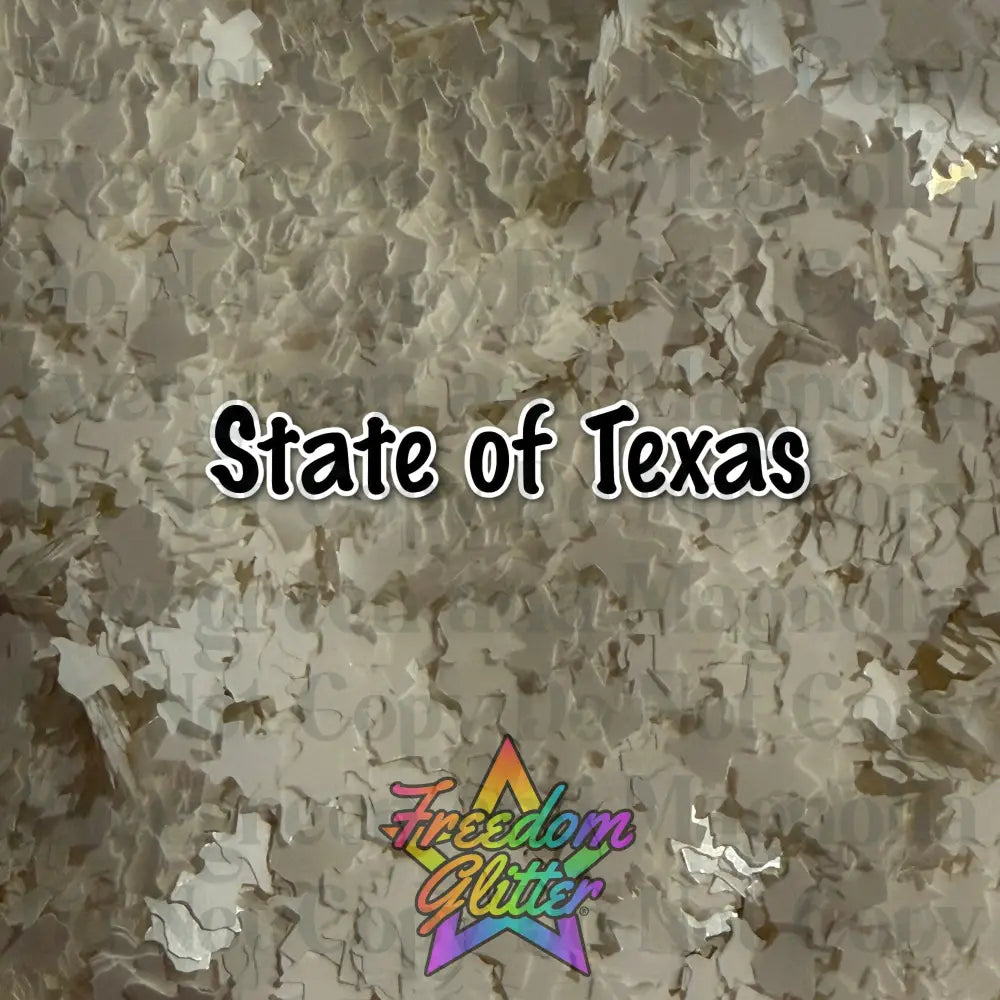 State of Texas - White (Shape Glitter)