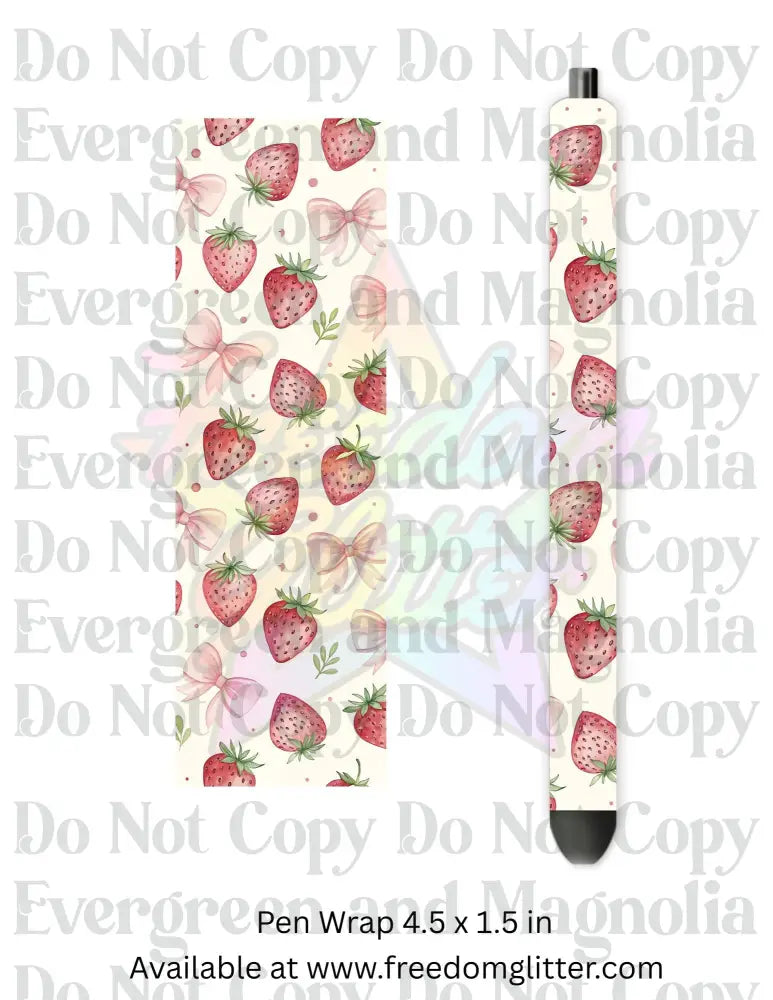 Strawberries & Bows 1 (Printed Vinyl)