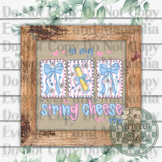 String cheese blue and pink