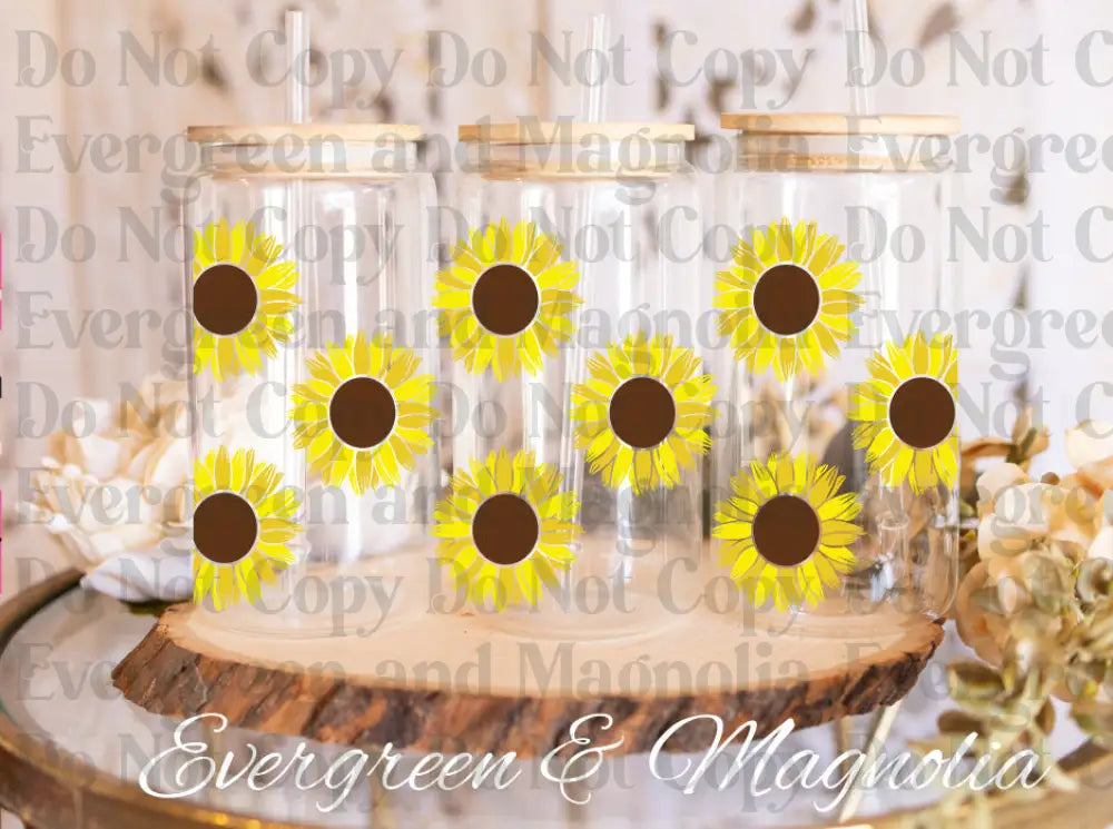 Sunflower filled UV DTF print