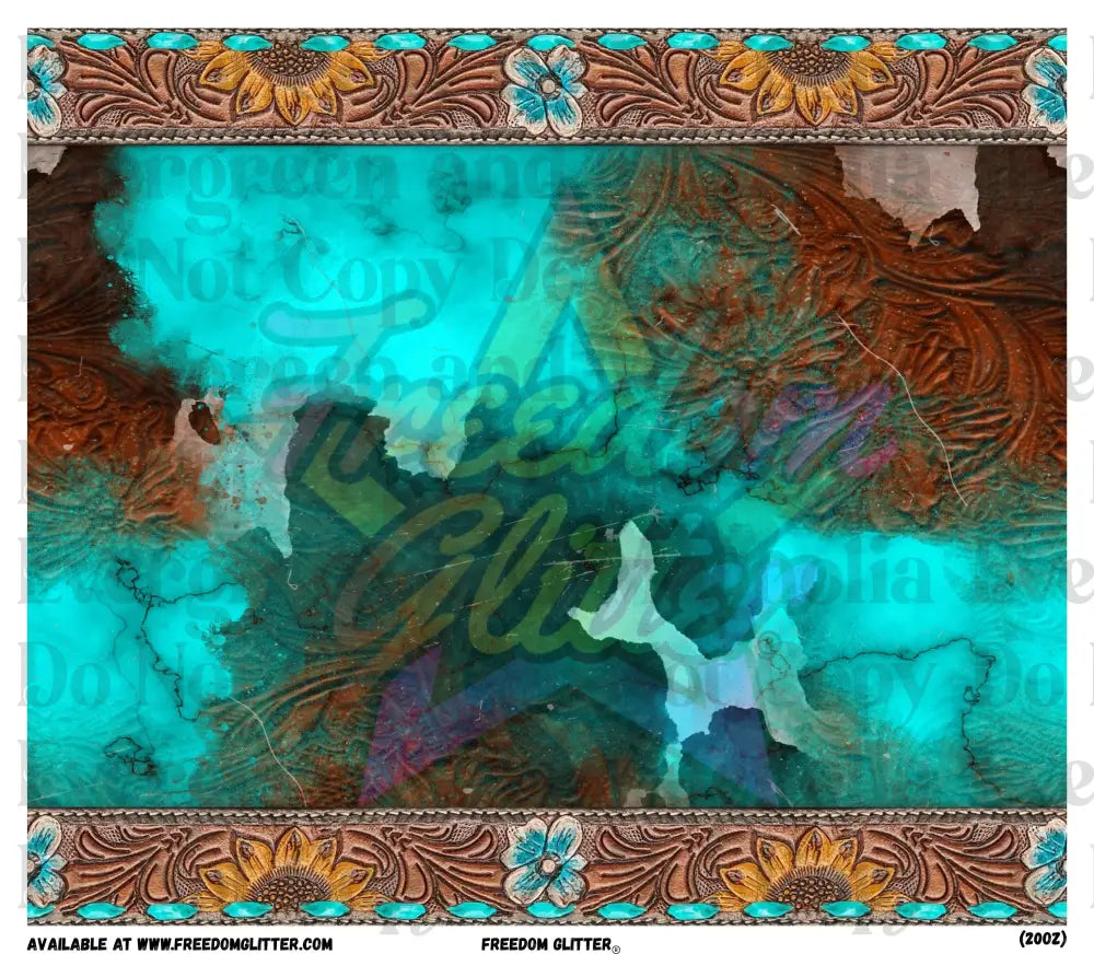 Tooled Leather & Turquoise 1 Wrap (Printed Vinyl)