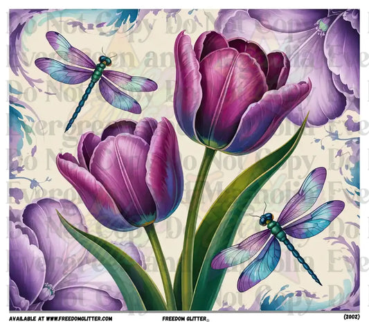 Tulips & Dragonflies (Printed Vinyl)
