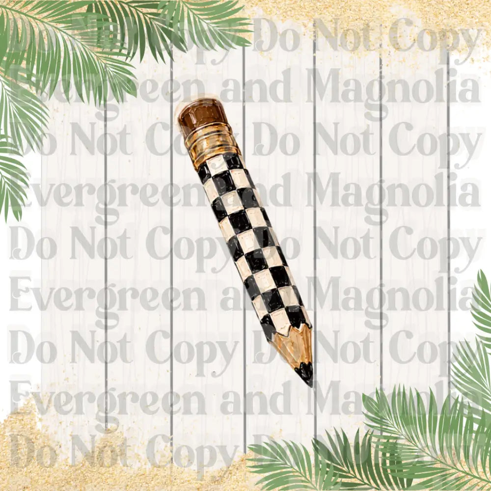 Checkered Pencil 3D Collection