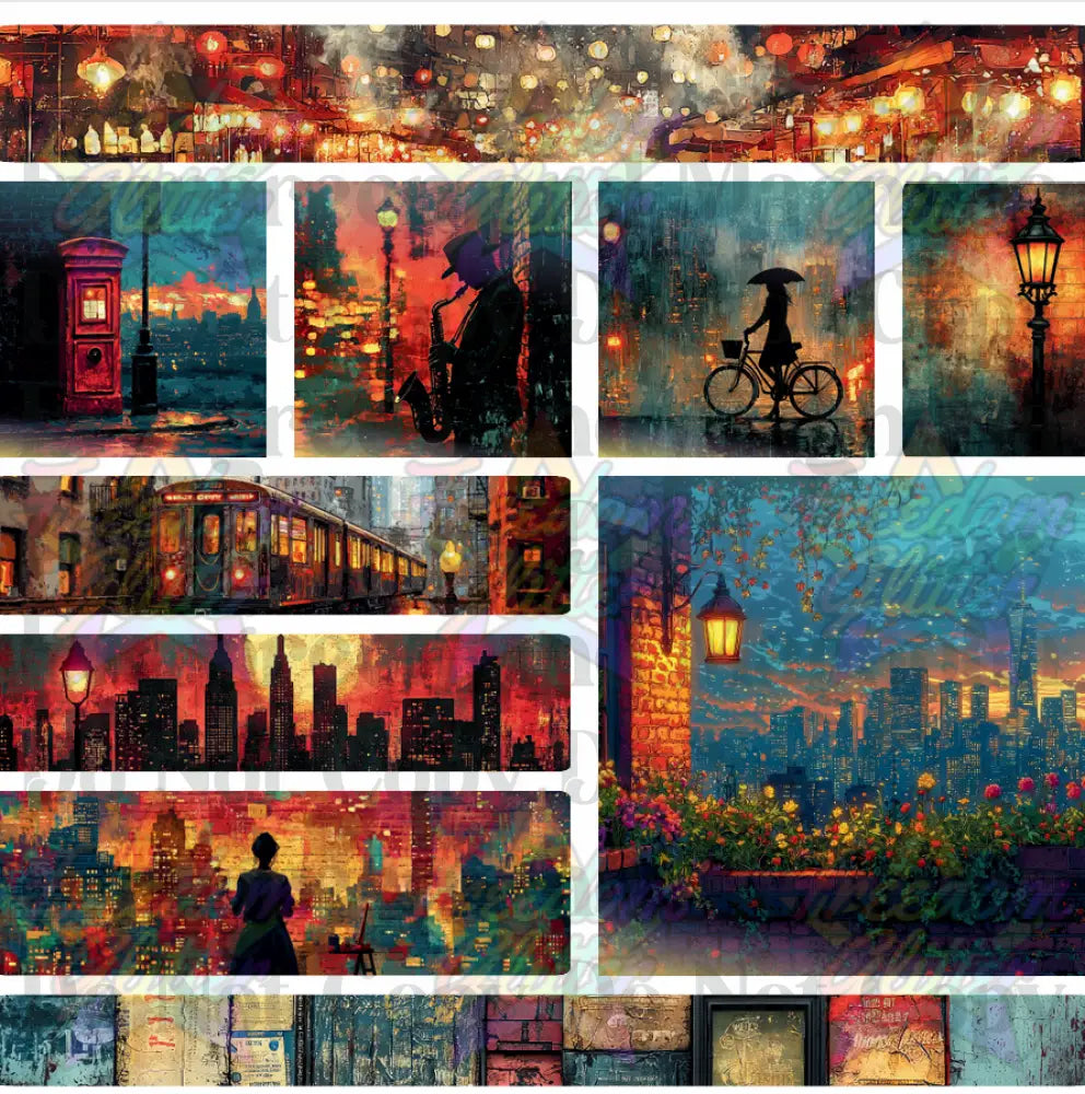 Mixed Image Sheet - Vintage City Escape (Printed Vinyl)