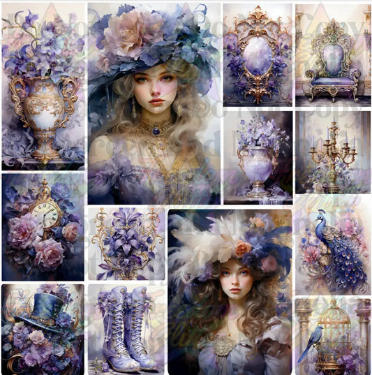 Mixed Image Sheet - Vintage Purple 1 (Printed Vinyl)
