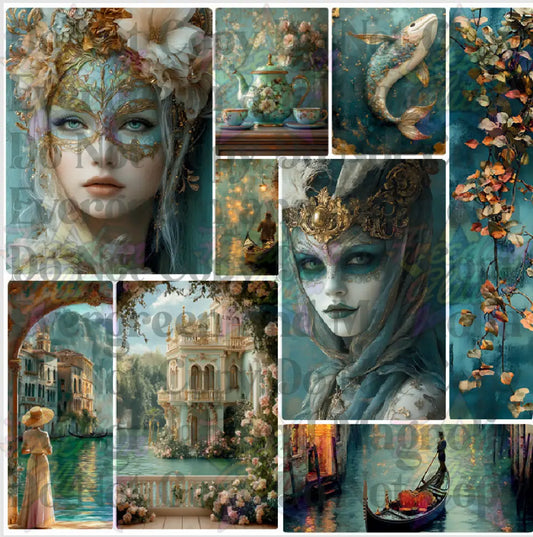 Mixed Image Sheet - Vintage Teal 2 (Printed Vinyl)