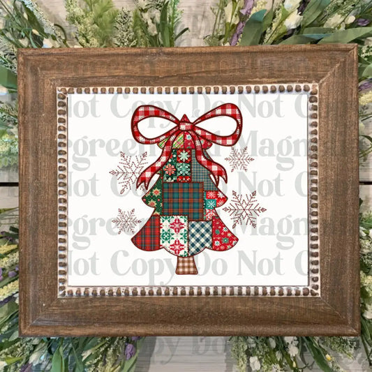 Vintage patchwork Christmas tree