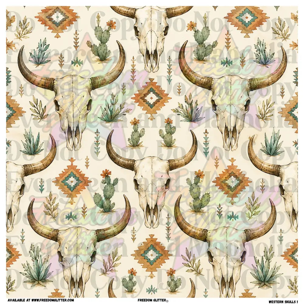 Western Skulls 1 (Printed Vinyl)