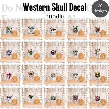 Western Skull UVDTF Decal Bundle