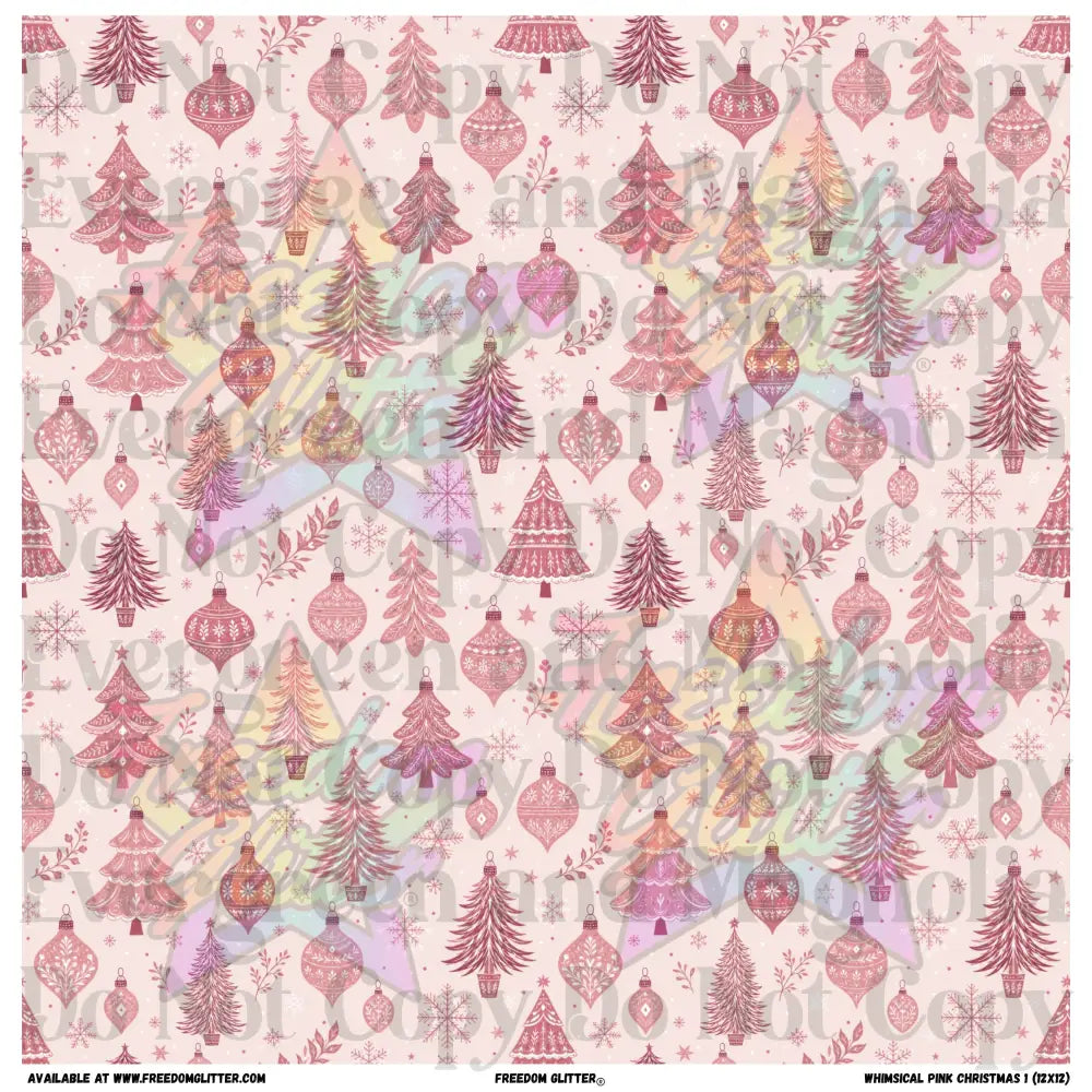 Whimsical Pink Christmas 1 (Printed Vinyl)