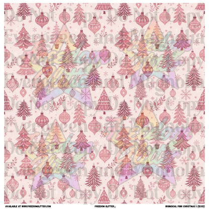 Whimsical Pink Christmas 1 (Printed Vinyl)
