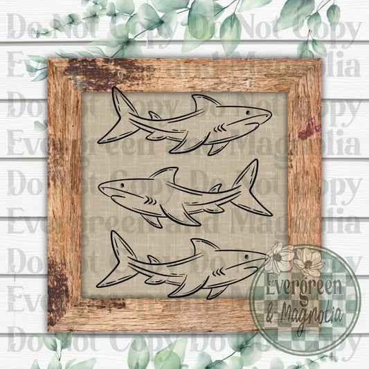 Black single color sharks