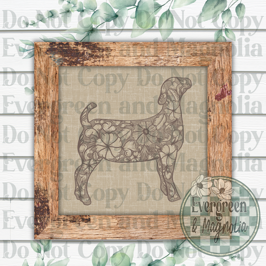 Tooled Leather Show Lamb (light brown)