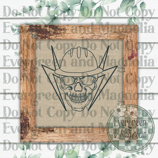 Lineman/Electrician Black Outline Decal