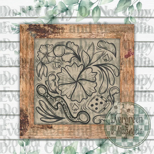 Floral Doodle (Black)