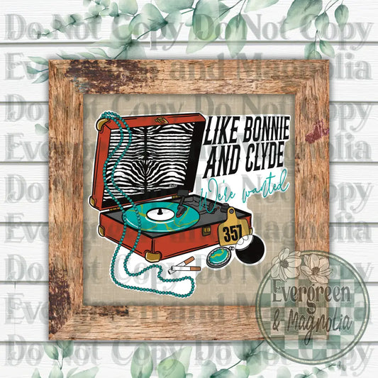 We're Wanted White Outline Decal