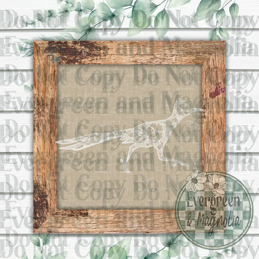 Tooled Leather Road Runner (White)