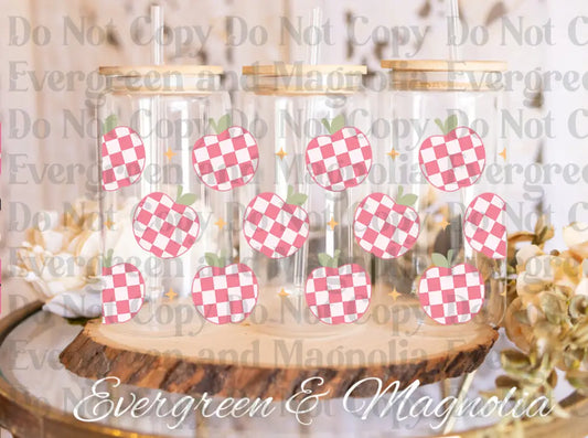 checkered-apple UV DTF print