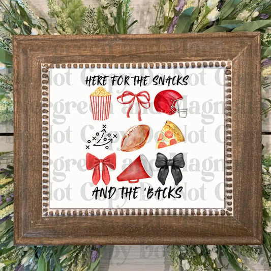 here for snacks and backs football