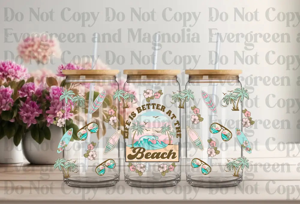 Life Is Better At The Beach Retro Uv Dtf Print